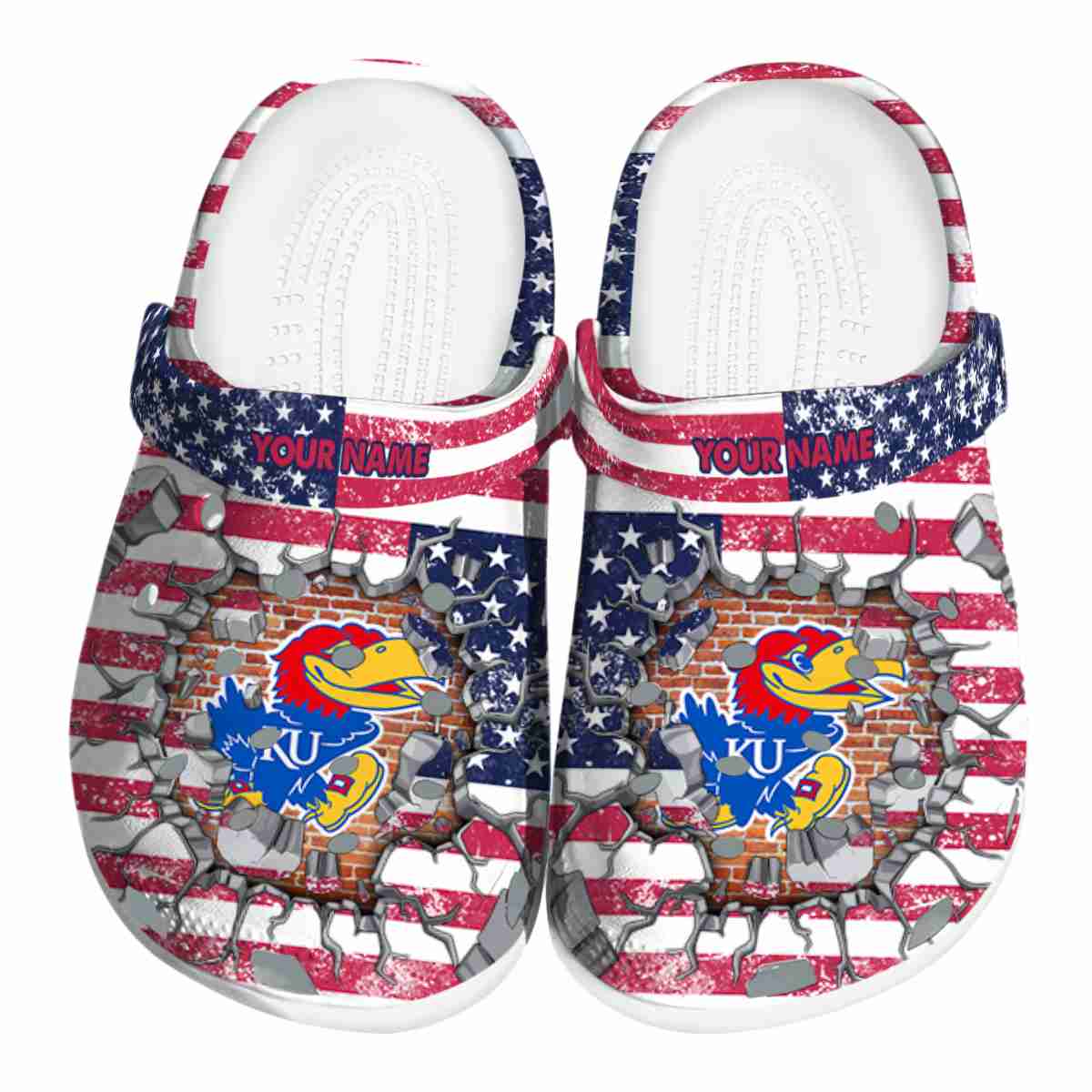 Kansas Jayhawks NCAA Sport Crocs Crocband Clogs Shoes Comfortable For Men Women and Kids