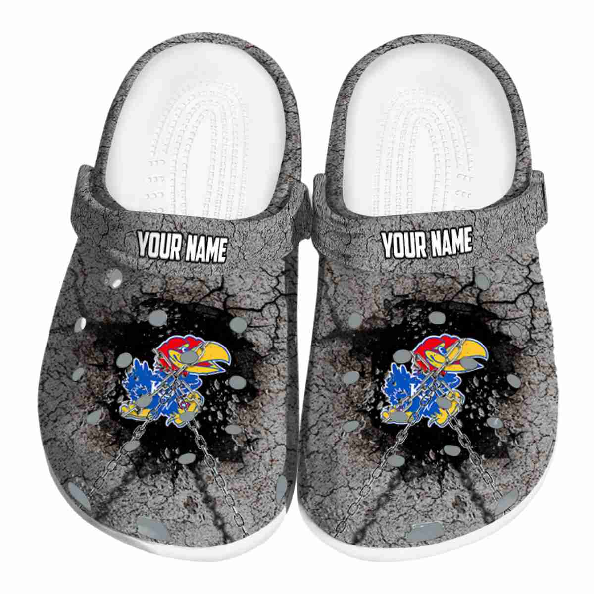 Kansas Jayhawks NCAA Sport Crocs Crocband Clogs Shoes Comfortable For Men Women and Kids