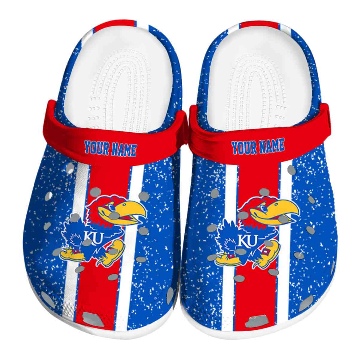 Kansas Jayhawks NCAA Sport Crocs Crocband Clogs Shoes Comfortable For Men Women and Kids