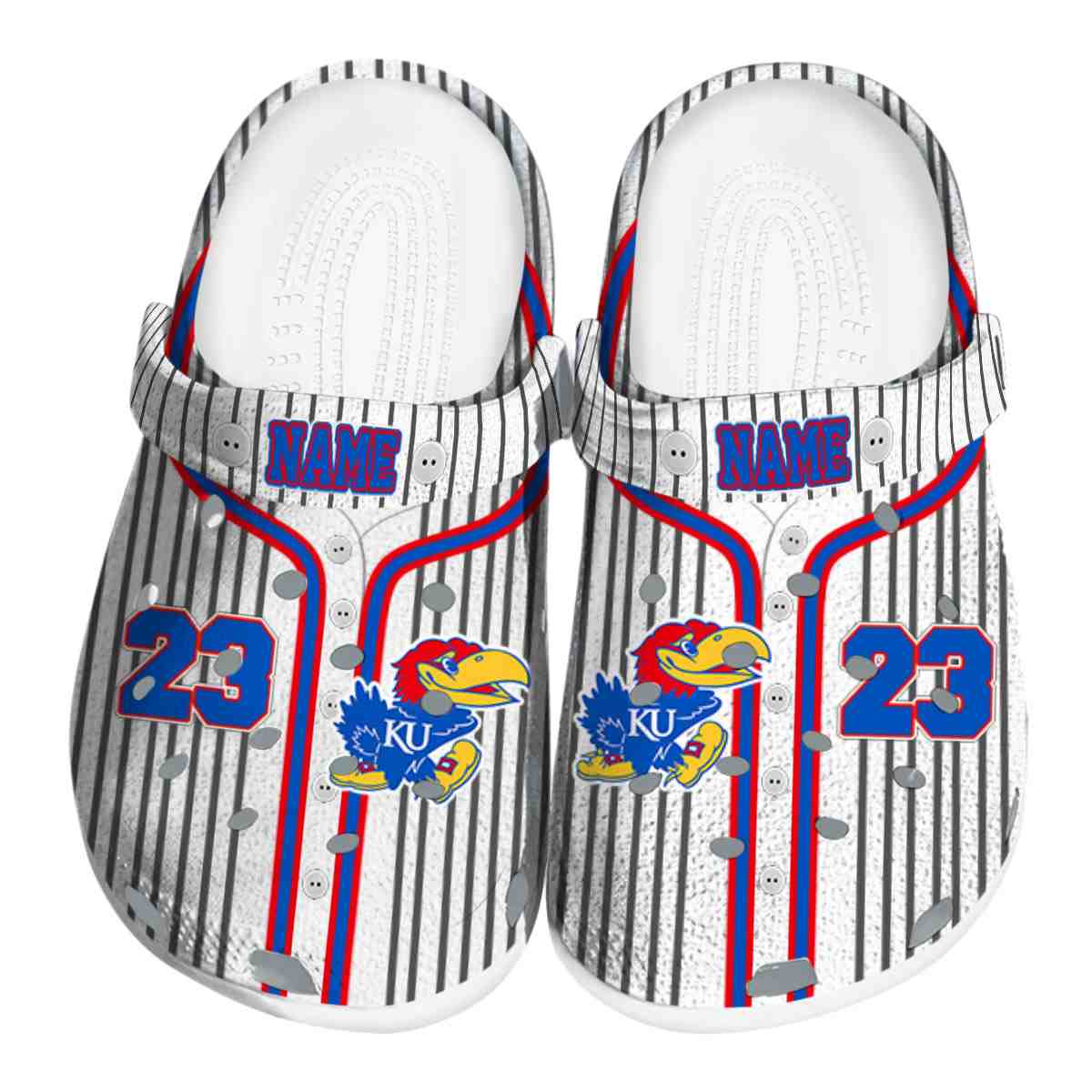 Kansas Jayhawks NCAA Sport Crocs Crocband Clogs Shoes Comfortable For Men Women and Kids