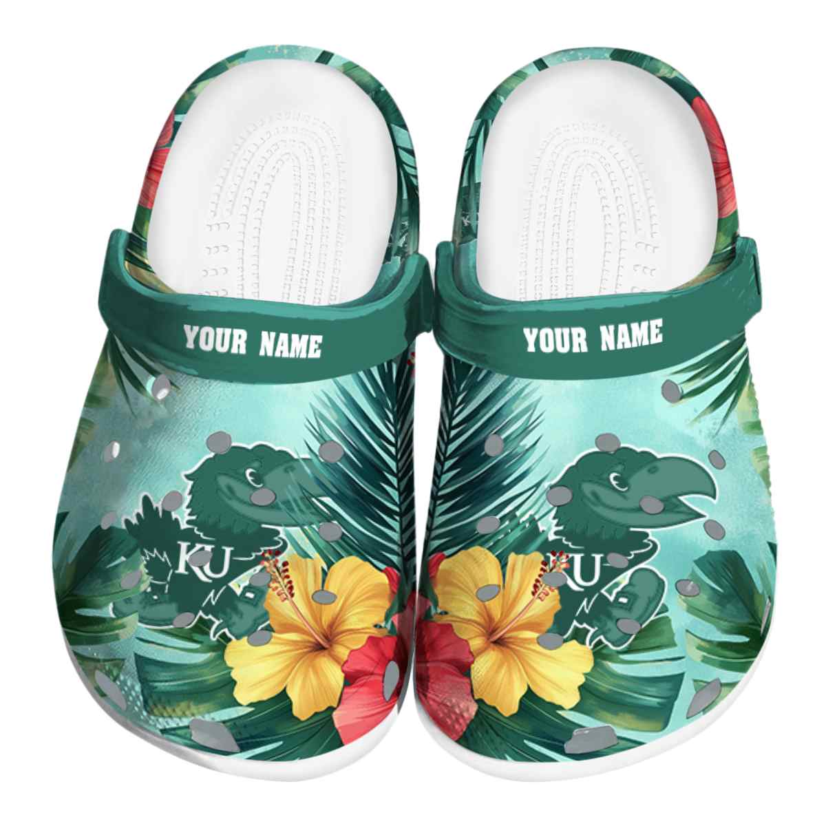 Kansas Jayhawks NCAA Sport Crocs Crocband Clogs Shoes Comfortable For Men Women and Kids