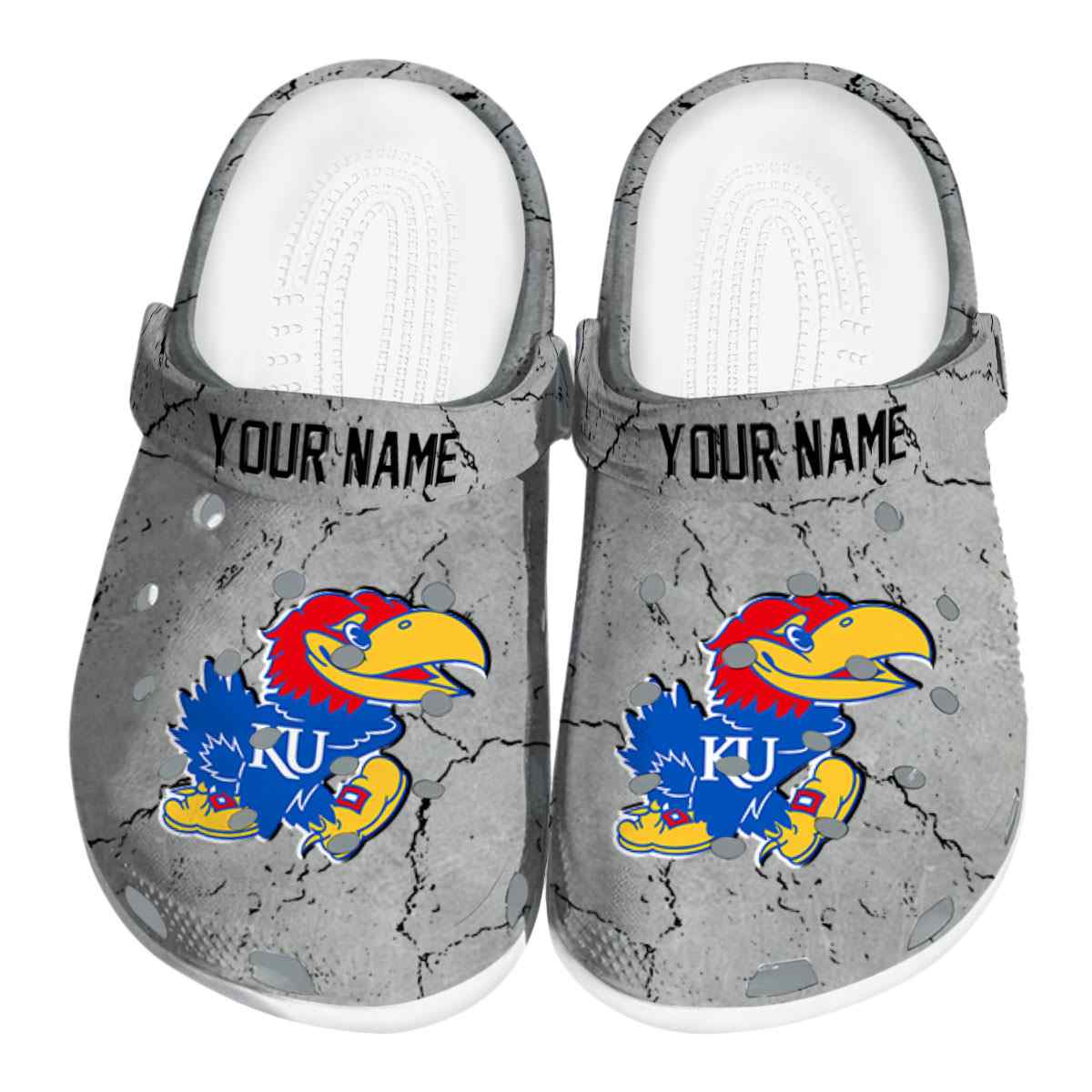 Kansas Jayhawks NCAA Sport Crocs Crocband Clogs Shoes Comfortable For Men Women and Kids