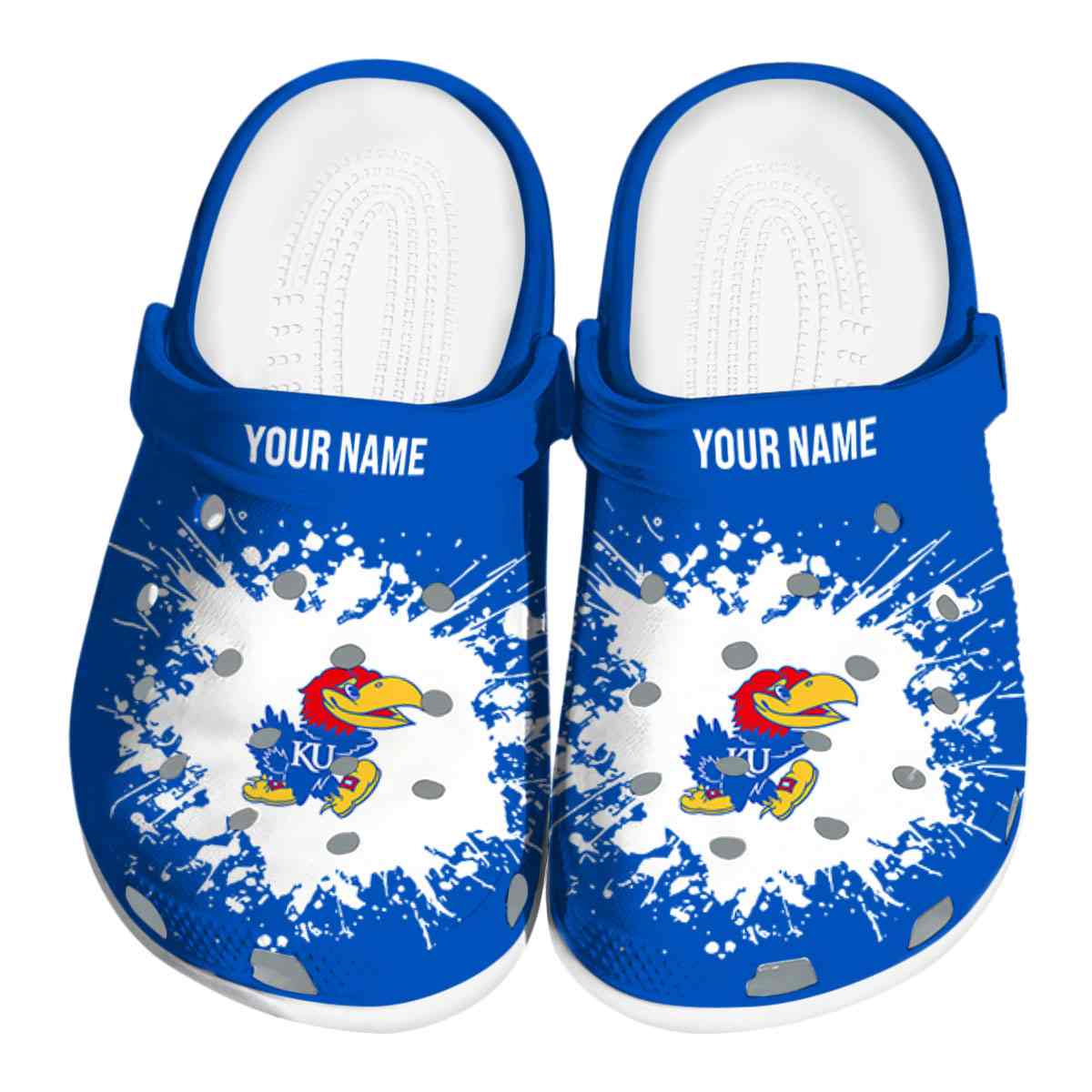 Kansas Jayhawks NCAA Sport Crocs Crocband Clogs Shoes Comfortable For Men Women and Kids
