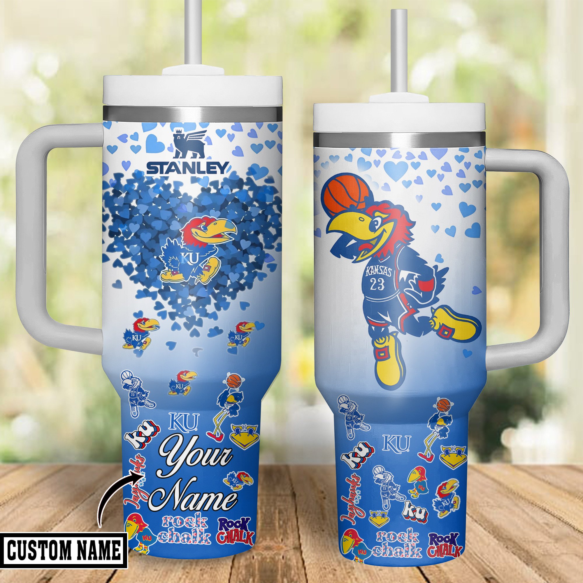 Kansas Jayhawks NCAA Sports Custom Stanley Cup 40 oz 30 oz Tumbler With HandleTVC2301314 - Image 2