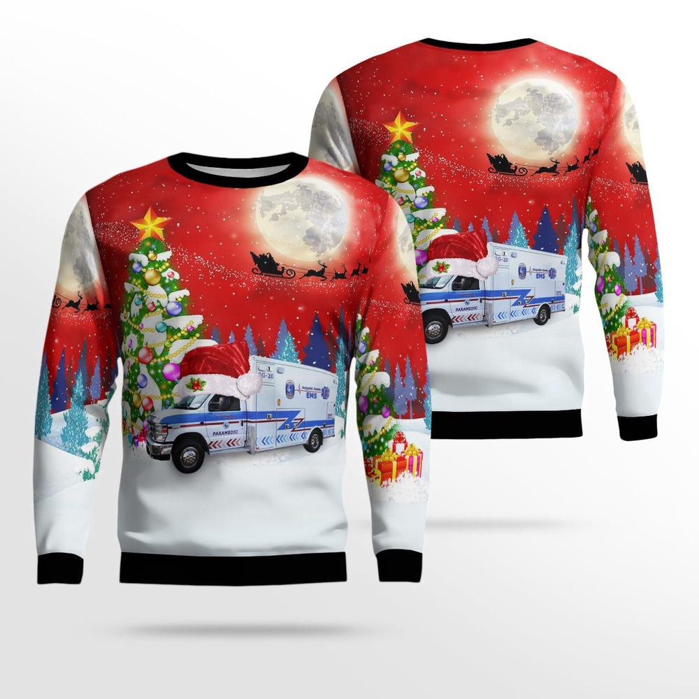 Kansas Sedgwick County EMS Christmas AOP Ugly Sweater Xmas Unisex Sweater Christmas Gifts For Men Women