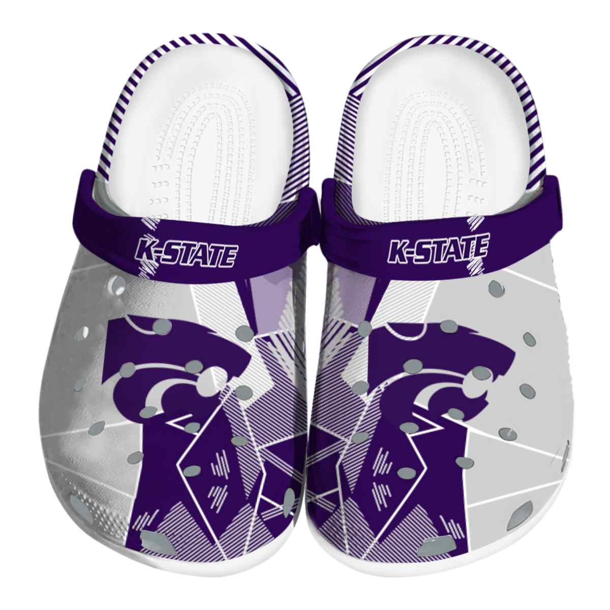 Kansas State Wildcats NCAA Sport Crocs Crocband Clogs Shoes Comfortable For Men Women and Kids
