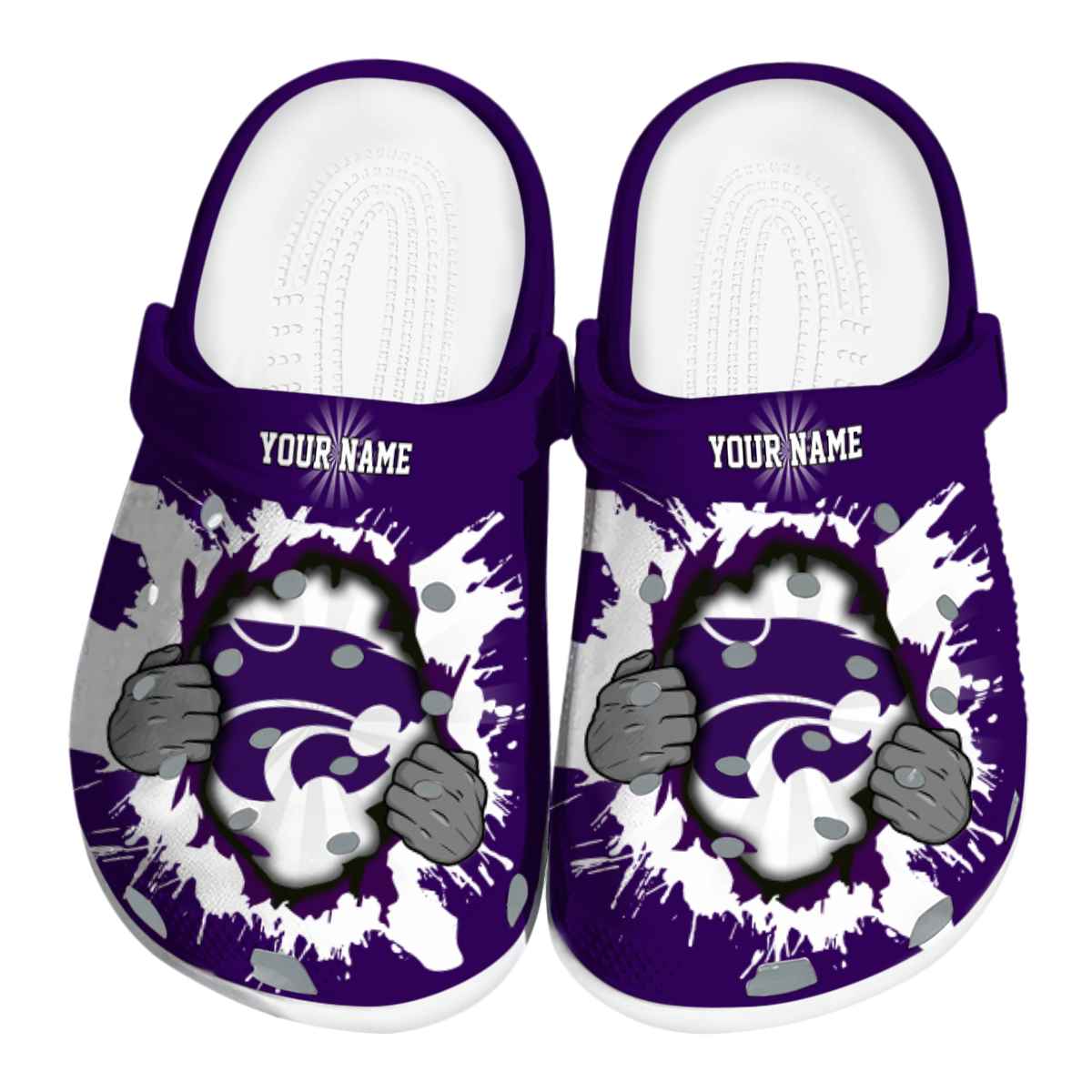 Kansas State Wildcats NCAA Sport Crocs Crocband Clogs Shoes Comfortable For Men Women and Kids