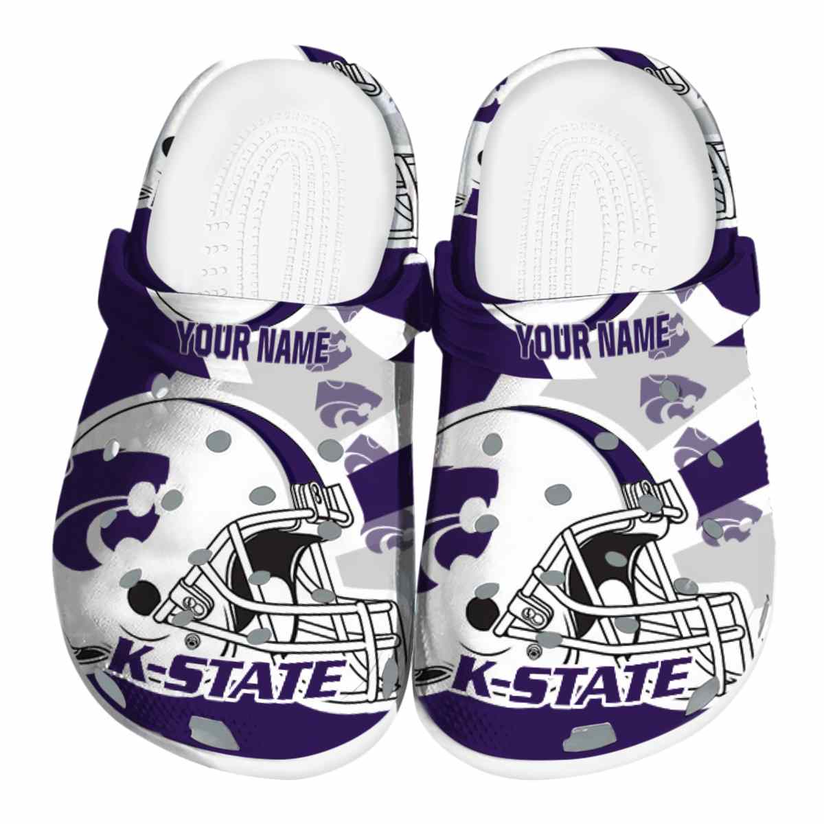 Kansas State Wildcats NCAA Sport Crocs Crocband Clogs Shoes Comfortable For Men Women and Kids