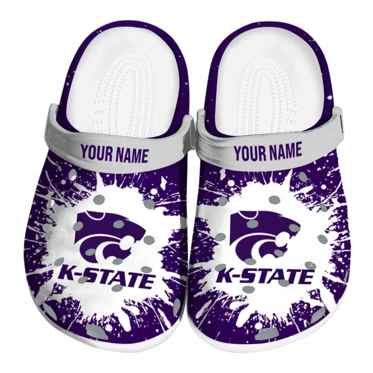 Kansas State Wildcats NCAA Sport Crocs Crocband Clogs Shoes Comfortable For Men Women and Kids