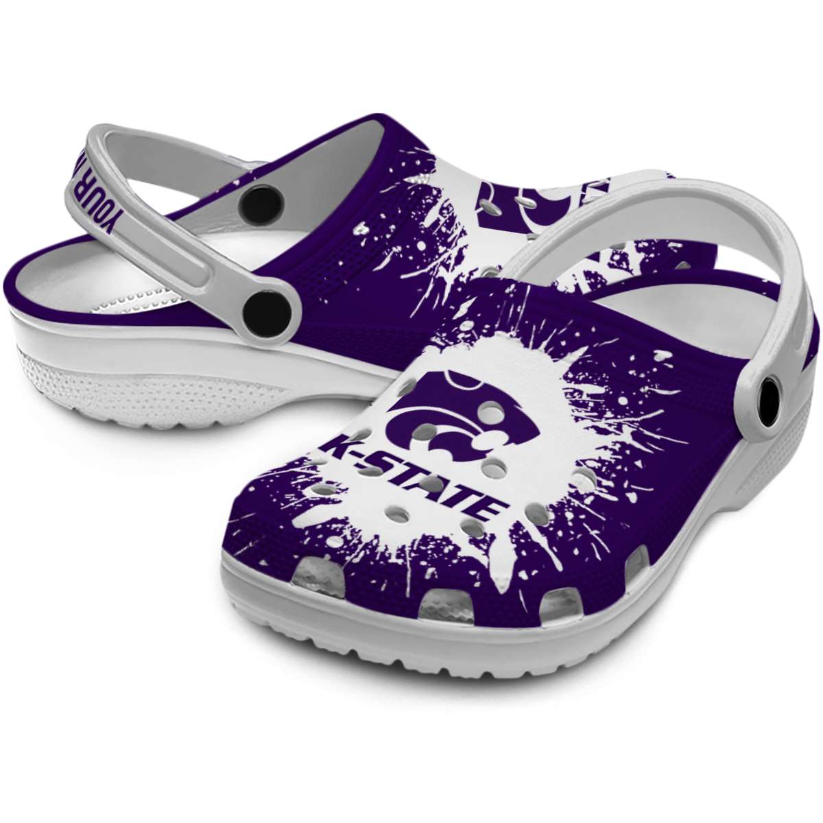 Kansas State Wildcats NCAA Sport Crocs Crocband Clogs Shoes Comfortable For Men Women and Kids - Image 3