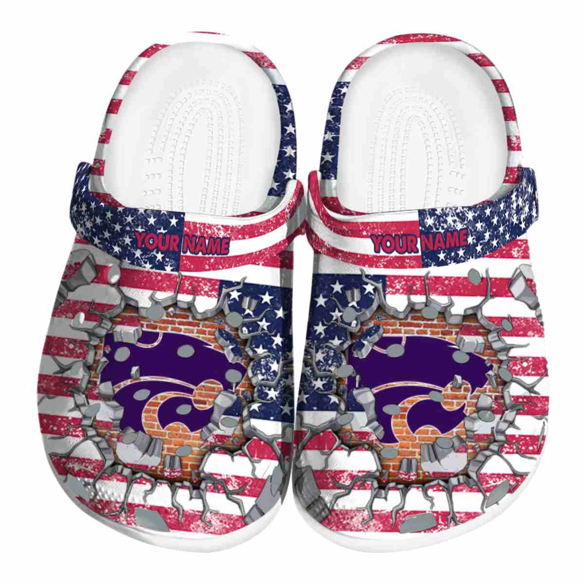 Kansas State Wildcats NCAA Sport Crocs Crocband Clogs Shoes Comfortable For Men Women and Kids