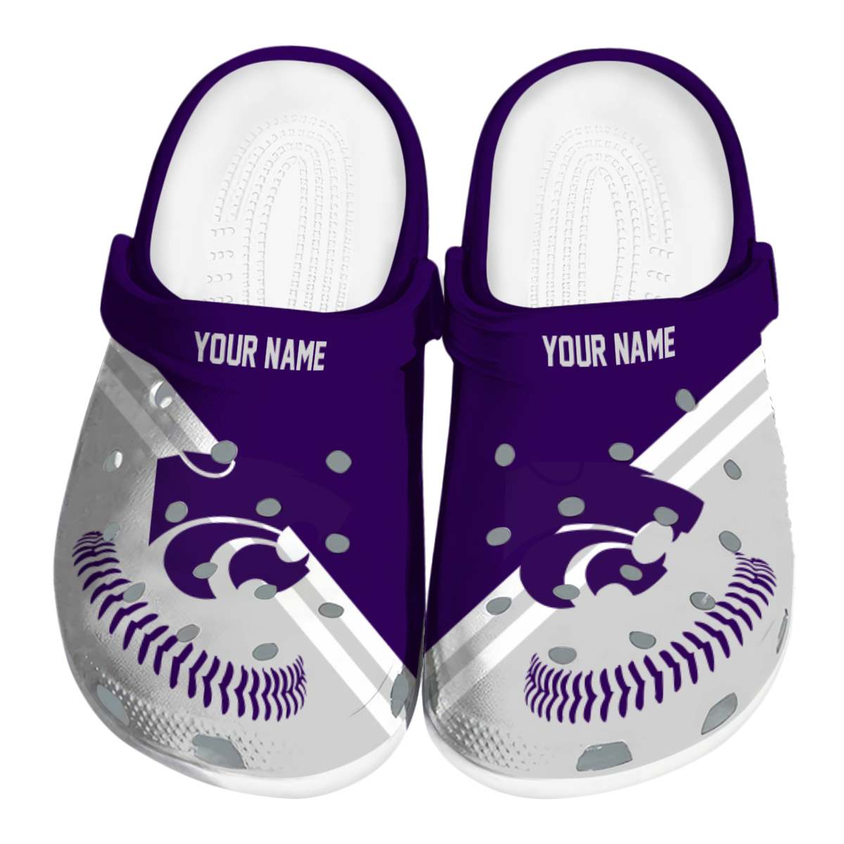 Kansas State Wildcats NCAA Sport Crocs Crocband Clogs Shoes Comfortable For Men Women and Kids