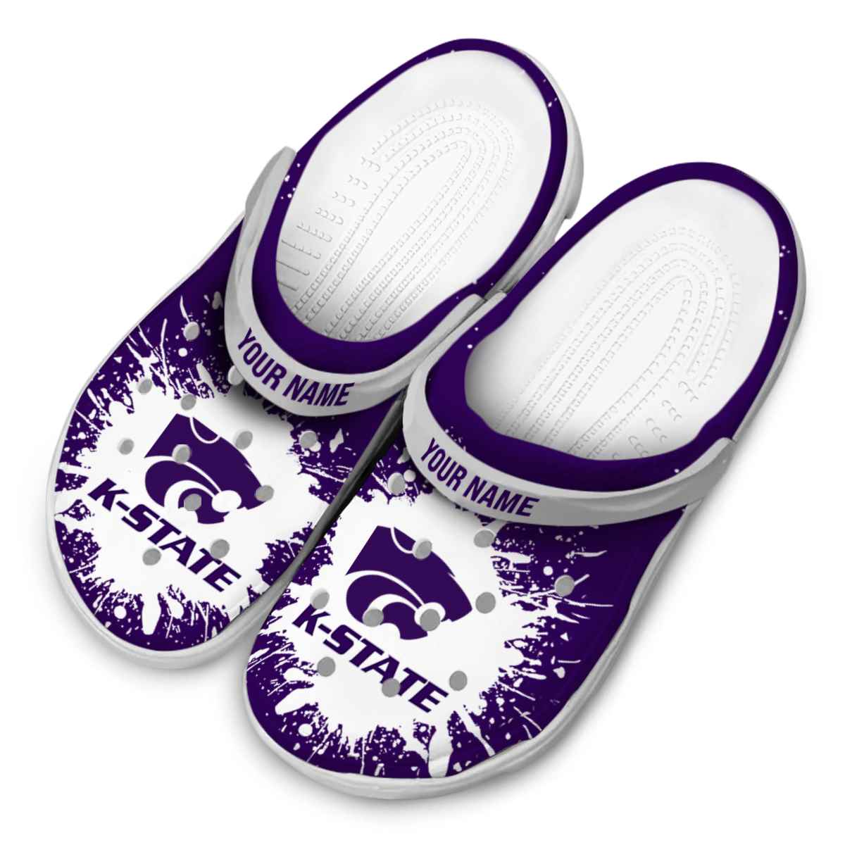 Kansas State Wildcats NCAA Sport Crocs Crocband Clogs Shoes Comfortable For Men Women and Kids - Image 4