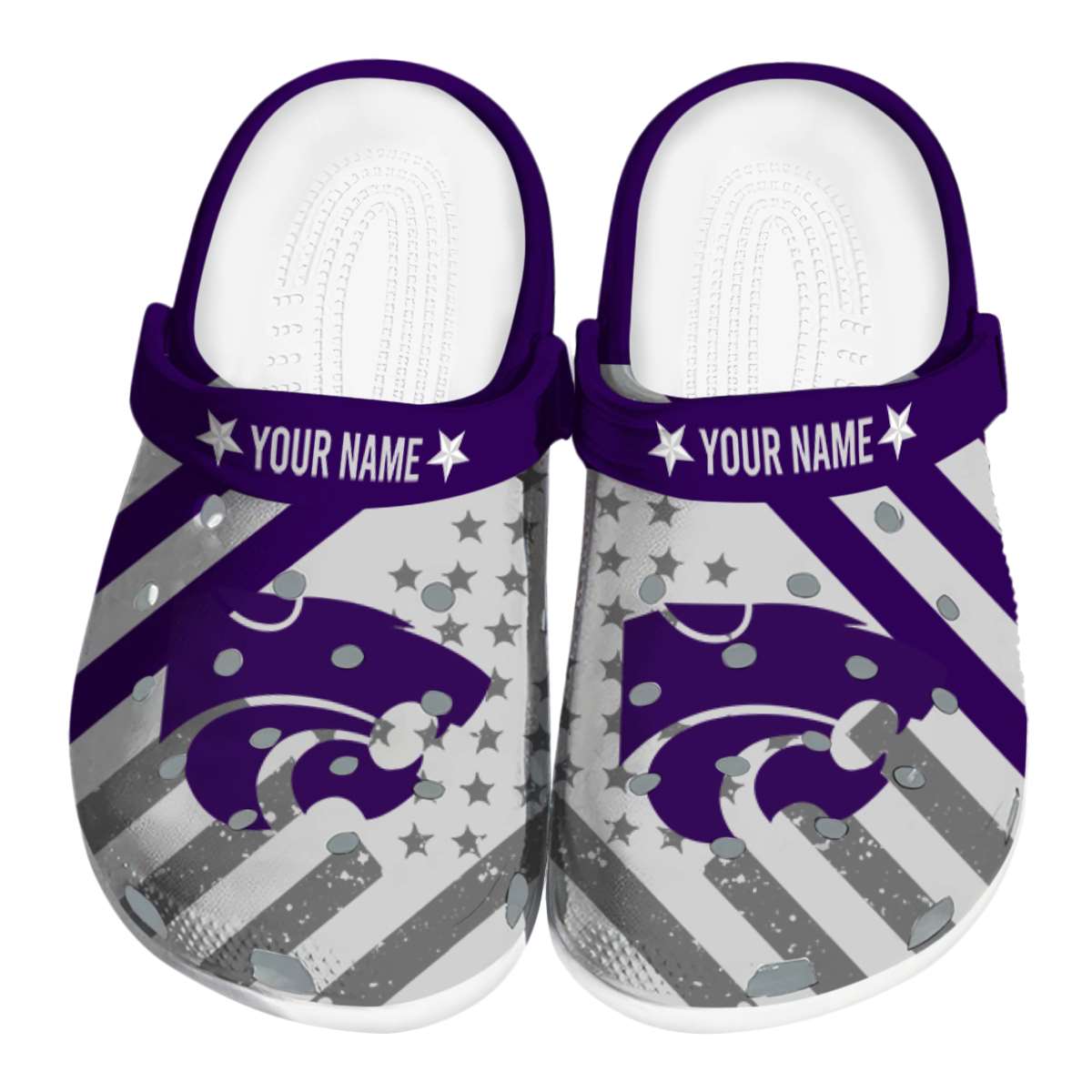 Kansas State Wildcats NCAA Sport Crocs Crocband Clogs Shoes Comfortable For Men Women and Kids