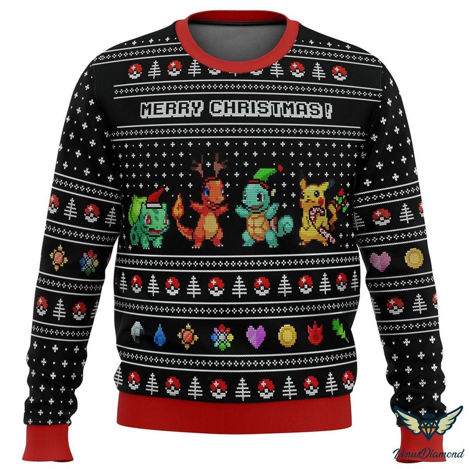 Kanto Starters Ugly Christmas Sweater