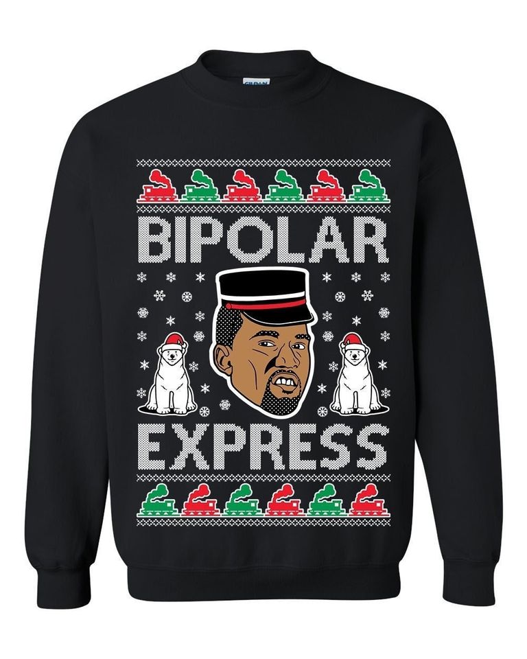 Kanye Bipolar Express Ugly Christmas Sweater