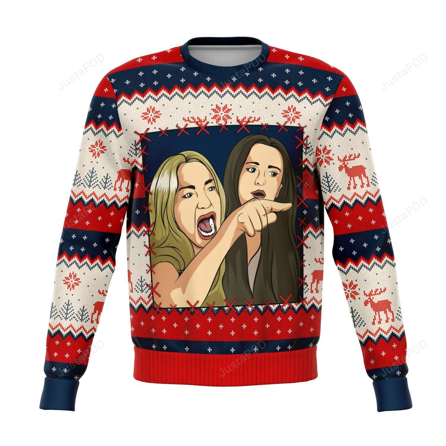 Karen Christmas Pattern Meme For Meme Lovers Ugly Christmas Sweater Adult 3D Funny Matching for family