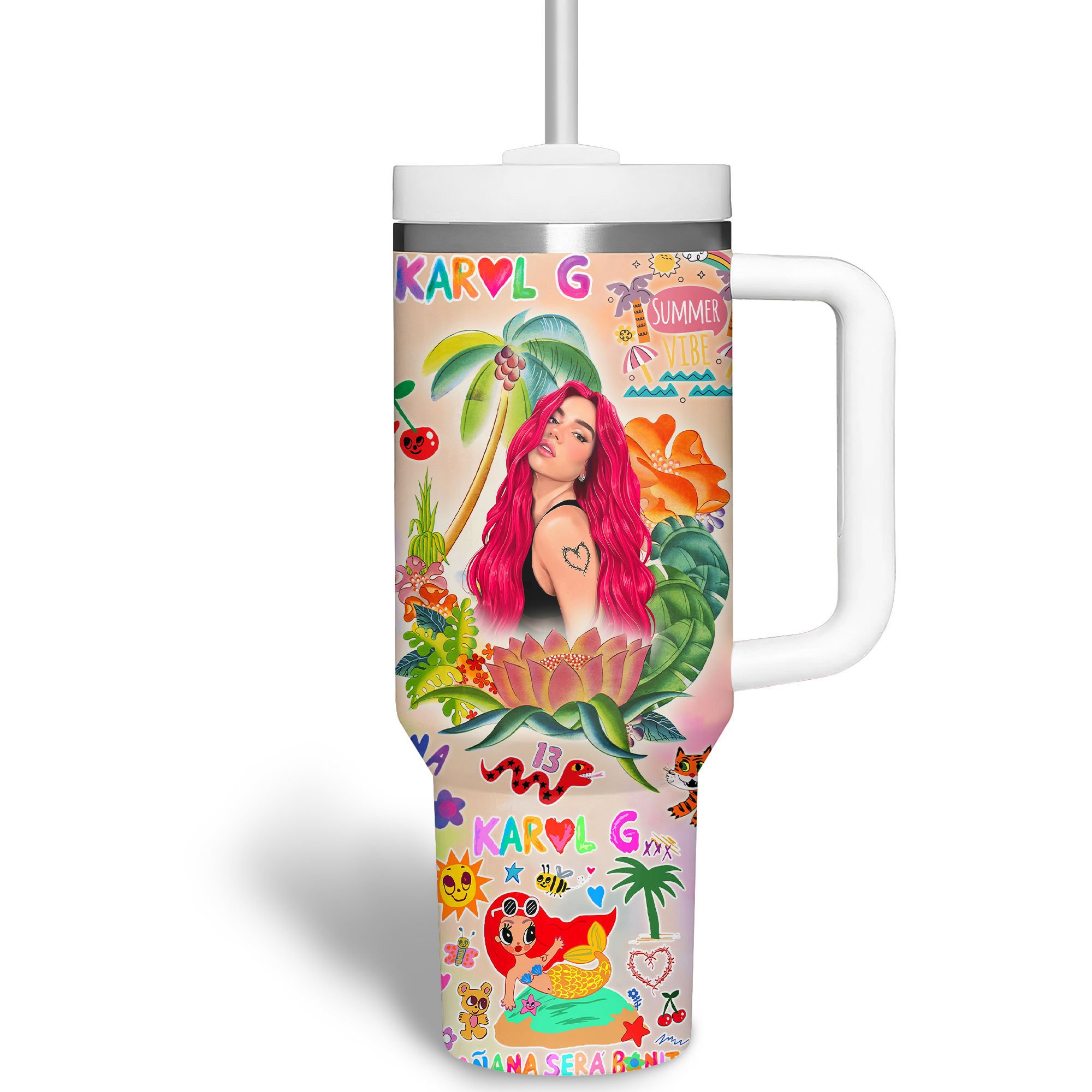 Karol G Music Custom Stanley Cup 40 oz 30 oz Tumbler With HandleTVC2301515 - Image 3