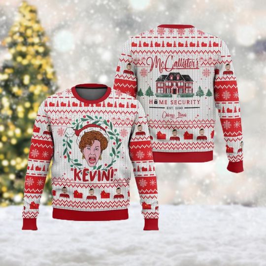 Kate McCallister Sweater, Kevin McCallister Ugly Sweater, Kevin Mom Screaming Ugly - Image 8