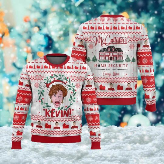 Kate McCallister Sweater, Kevin McCallister Ugly Sweater, Kevin Mom Screaming Ugly - Image 7