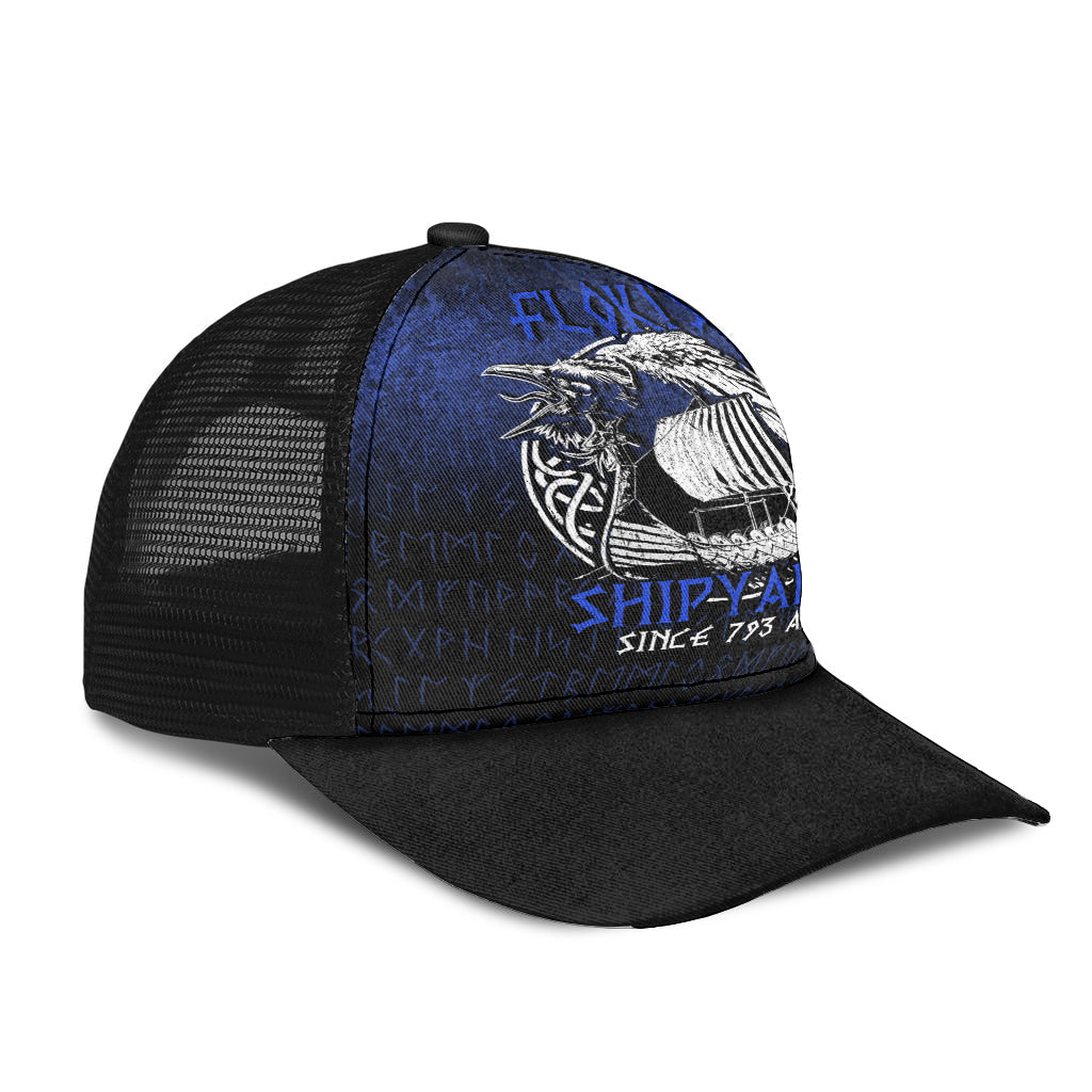 Kattegat Longboat Raven Norse Mythology Flokis Shipyard Mesh Back Cap Trucker Hats Custom Hats Gifts For Men & Women