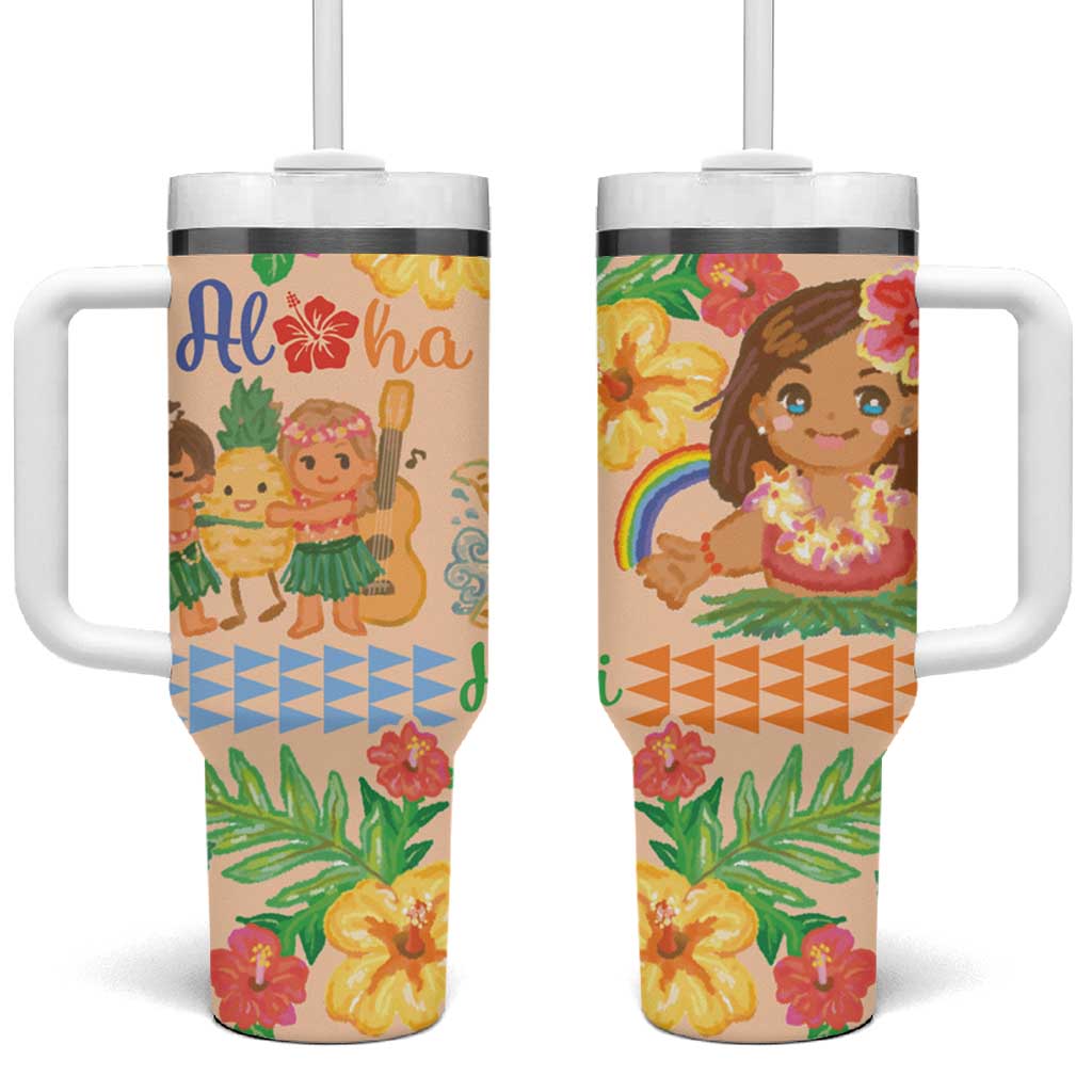 Kawaii Hula Girls Aloha Hibiscus Flowers Custom Stanley Cup 40 oz 30 oz Tumbler With HandleTVC2301388
