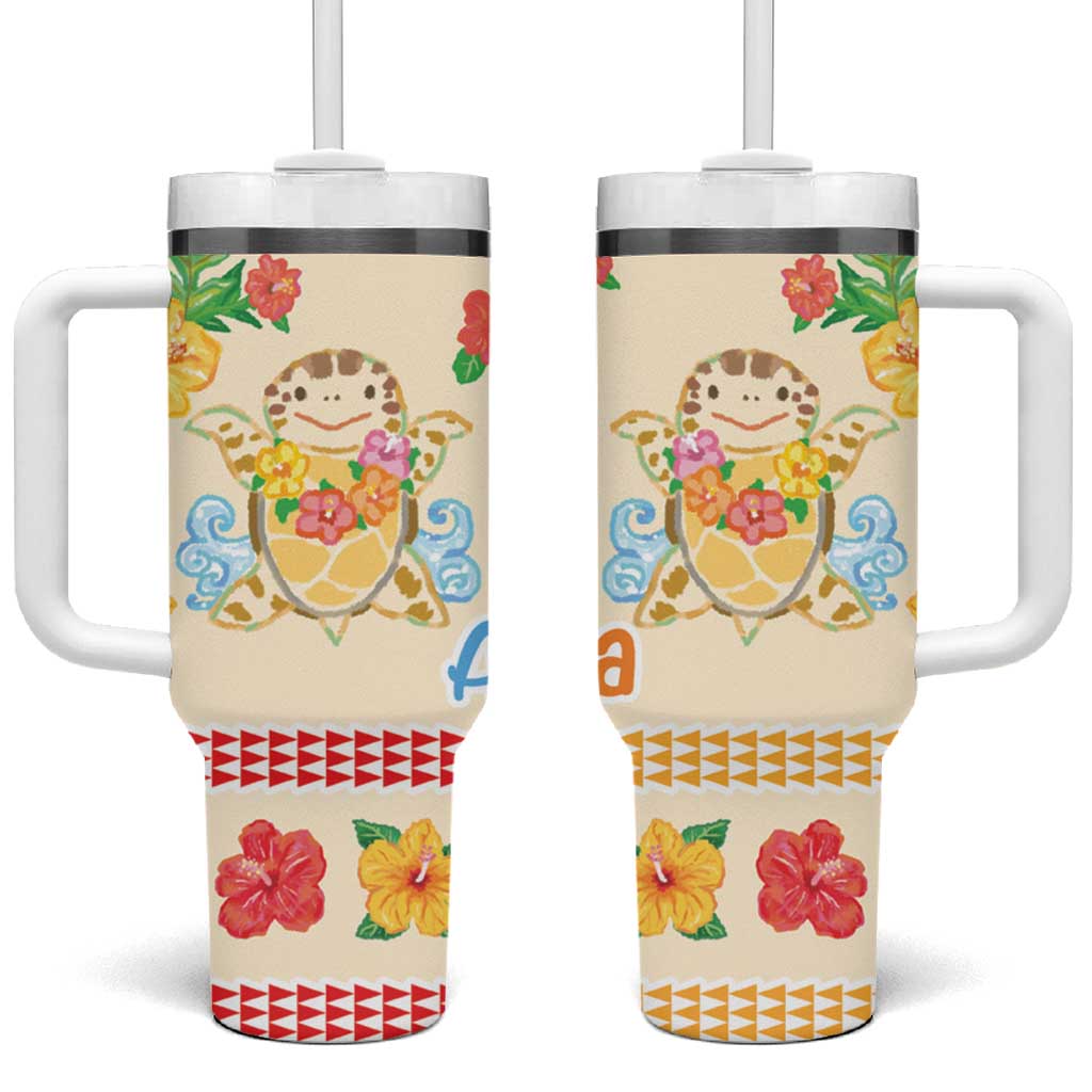 Kawaii Turtle Aloha Hibiscus Flowers Custom Stanley Cup 40 oz 30 oz Tumbler With HandleTVC2301400