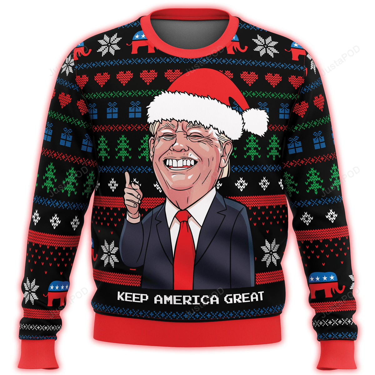 Keep America Great Premium Ugly Christmas Sweater Adult 3D Funny Matching for family
