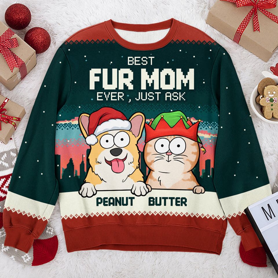 Keep Calm and Pet A Dog - Personalized Ugly Sweatshirt for Pet Lovers