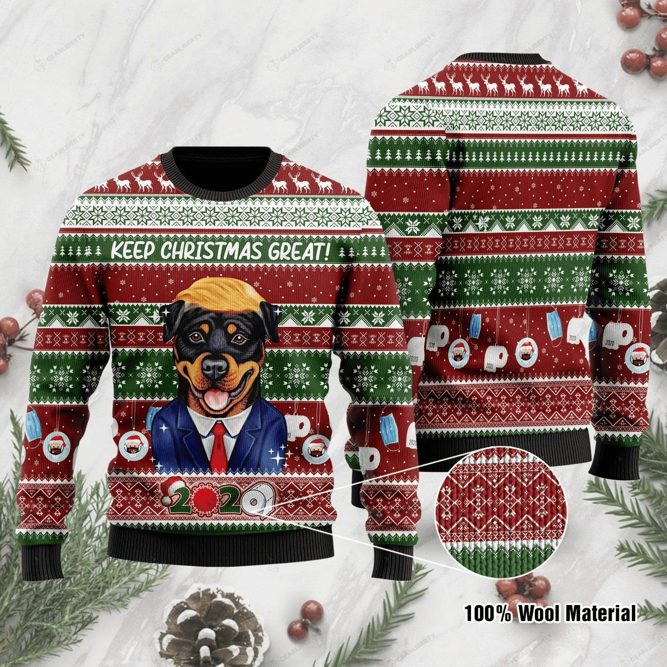 Keep Christmas Great 2020 Ugly Christmas Sweater Adult 3D Funny Matching for family