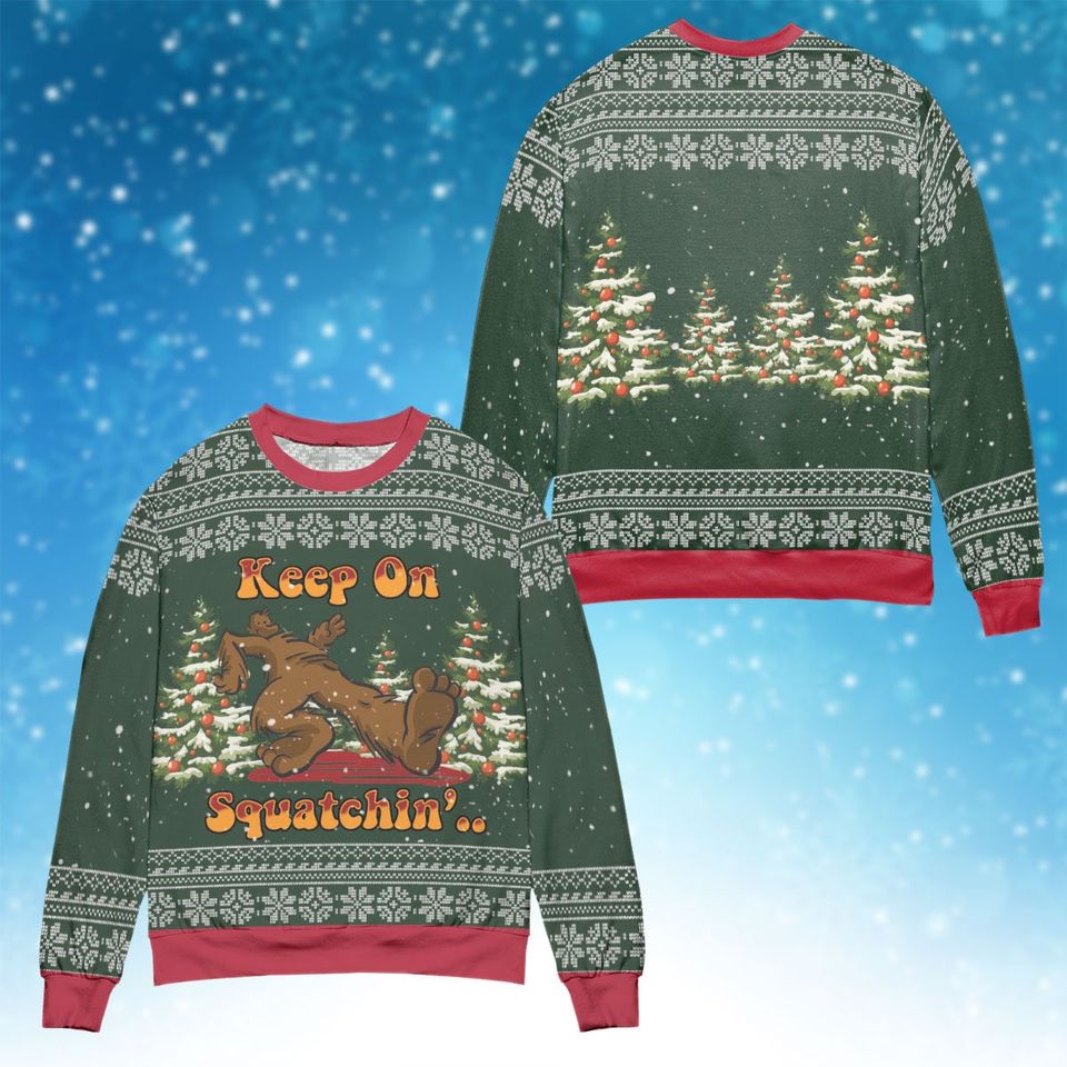 Keep On Sasquatch Christmas Ugly Sweater