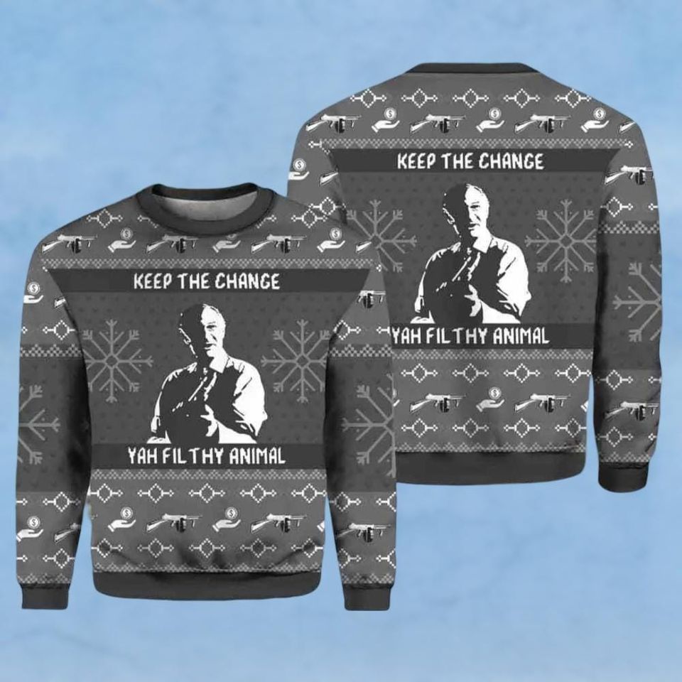 Keep the Change Ya Filthy Animal Home Alone Ugly Christmas Sweater