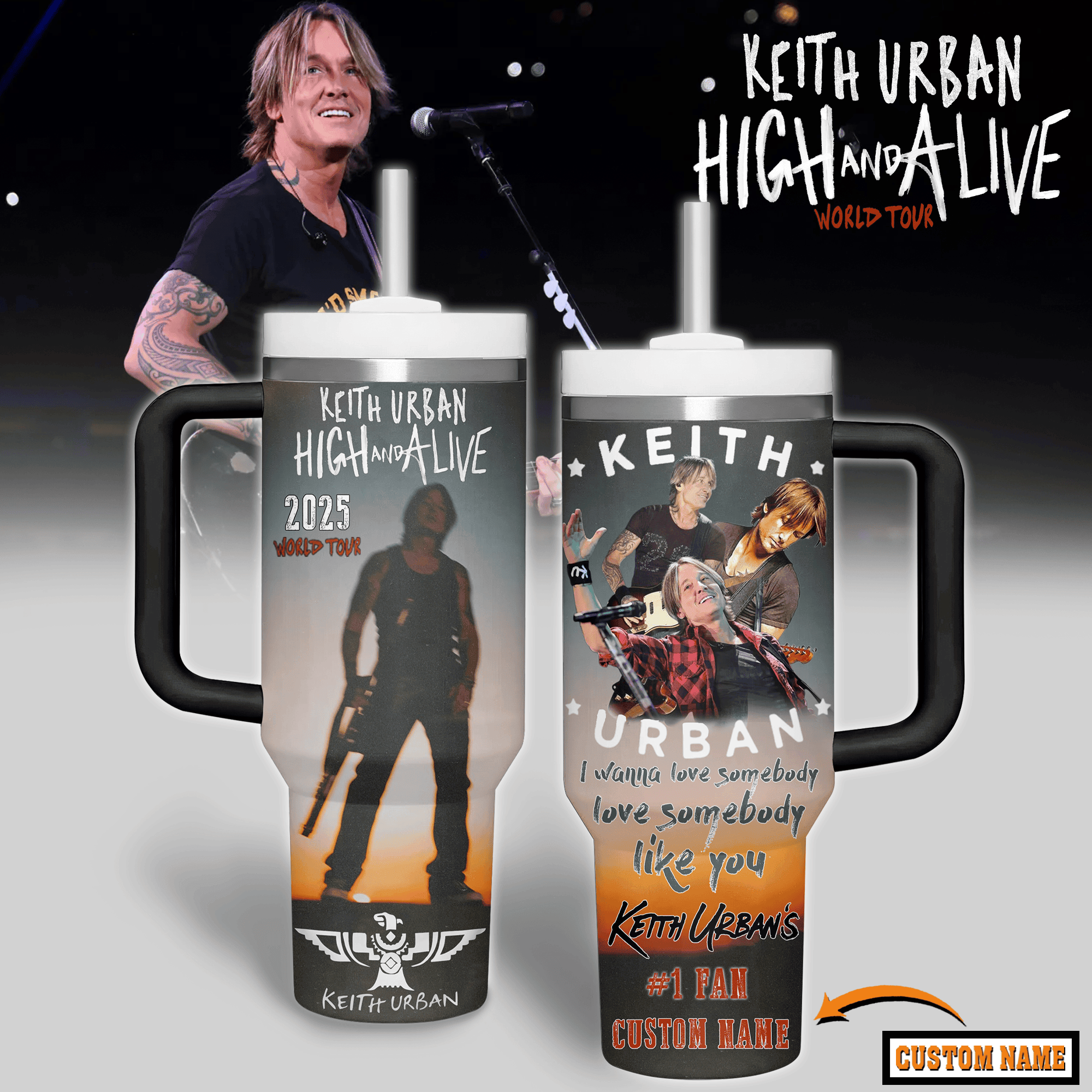 Keith Urban Music Custom Stanley Cup 40 oz 30 oz Tumbler With HandleTVC2301280