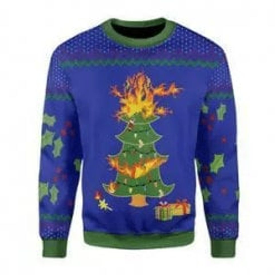 Kellys Ugly Christmas Sweater 3D All Over Print, Treemas All Over Printed Ugly Christmas Sweater