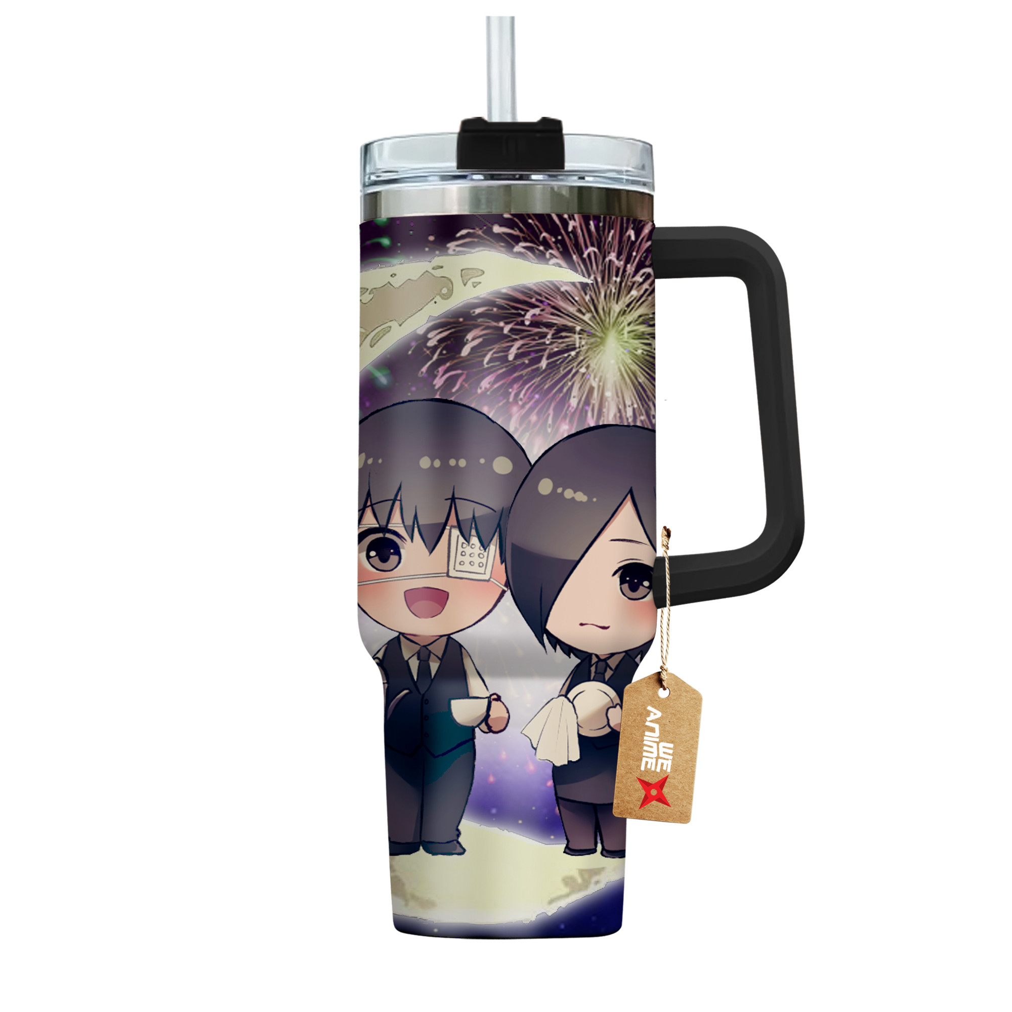 Ken Kaneki & Touka Tokyo Ghoul Anime Valentine Custom Stanley Cup 40 oz 30 oz Tumbler With HandleTVC2301167 - Image 4