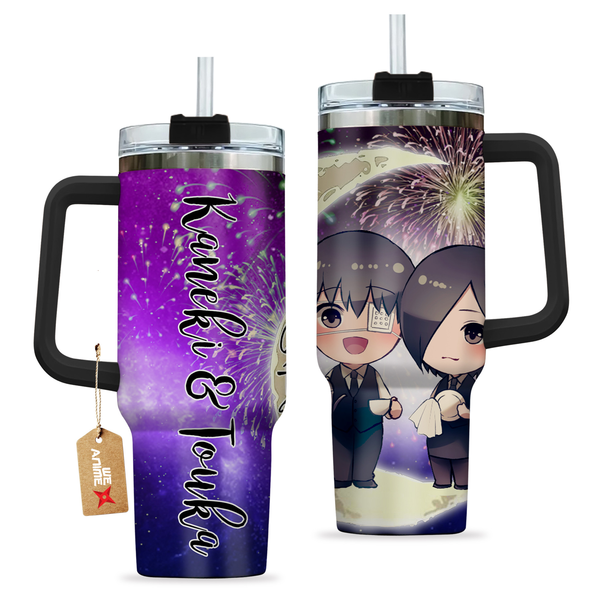 Ken Kaneki & Touka Tokyo Ghoul Anime Valentine Custom Stanley Cup 40 oz 30 oz Tumbler With HandleTVC2301167 - Image 2