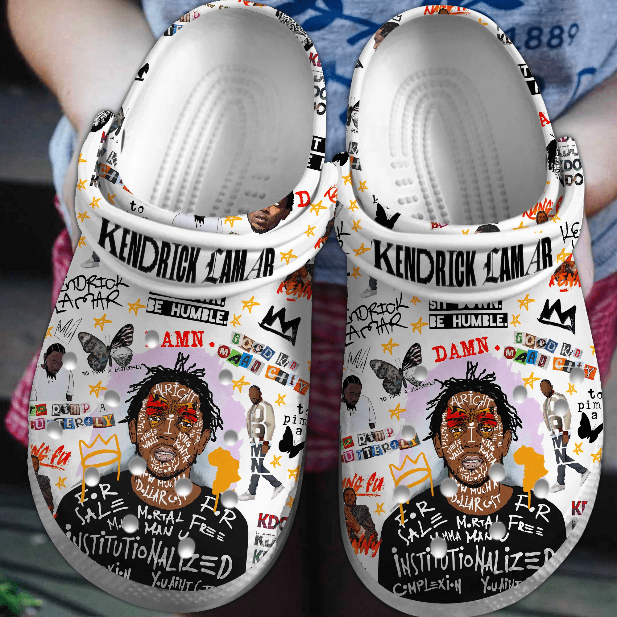Kendrick Lamar Music Crocs Crocband Clogs Shoes Comfortable For Men Women and Kids