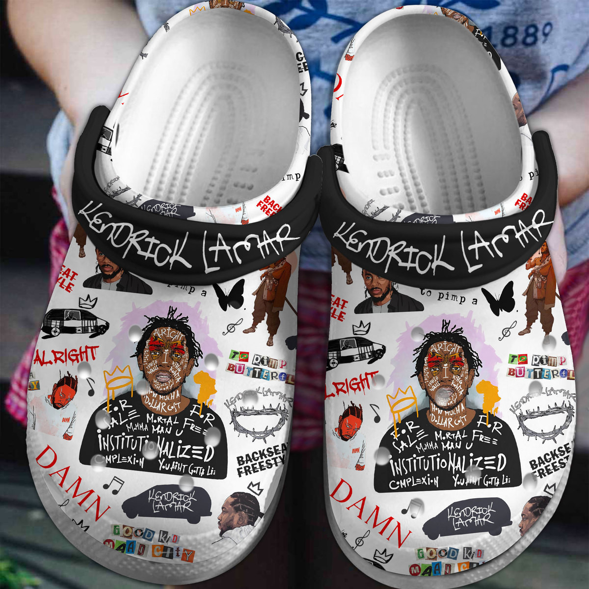 Kendrick Lamar Music Crocs Crocband Clogs Shoes Comfortable For Men Women and Kids