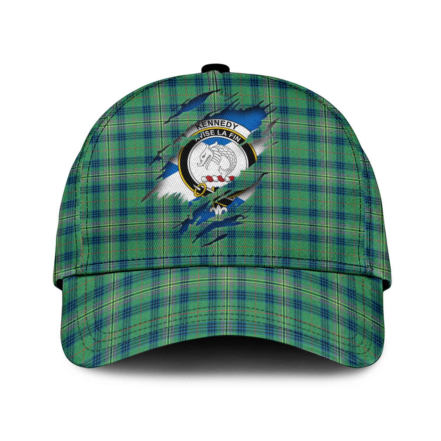 Kennedy Ancient Tartan Plaid Cap, Family Crest In Me Style Tartan Baseball Cap TS23 Trucker Hats Custom Hats Gifts For Men & Women