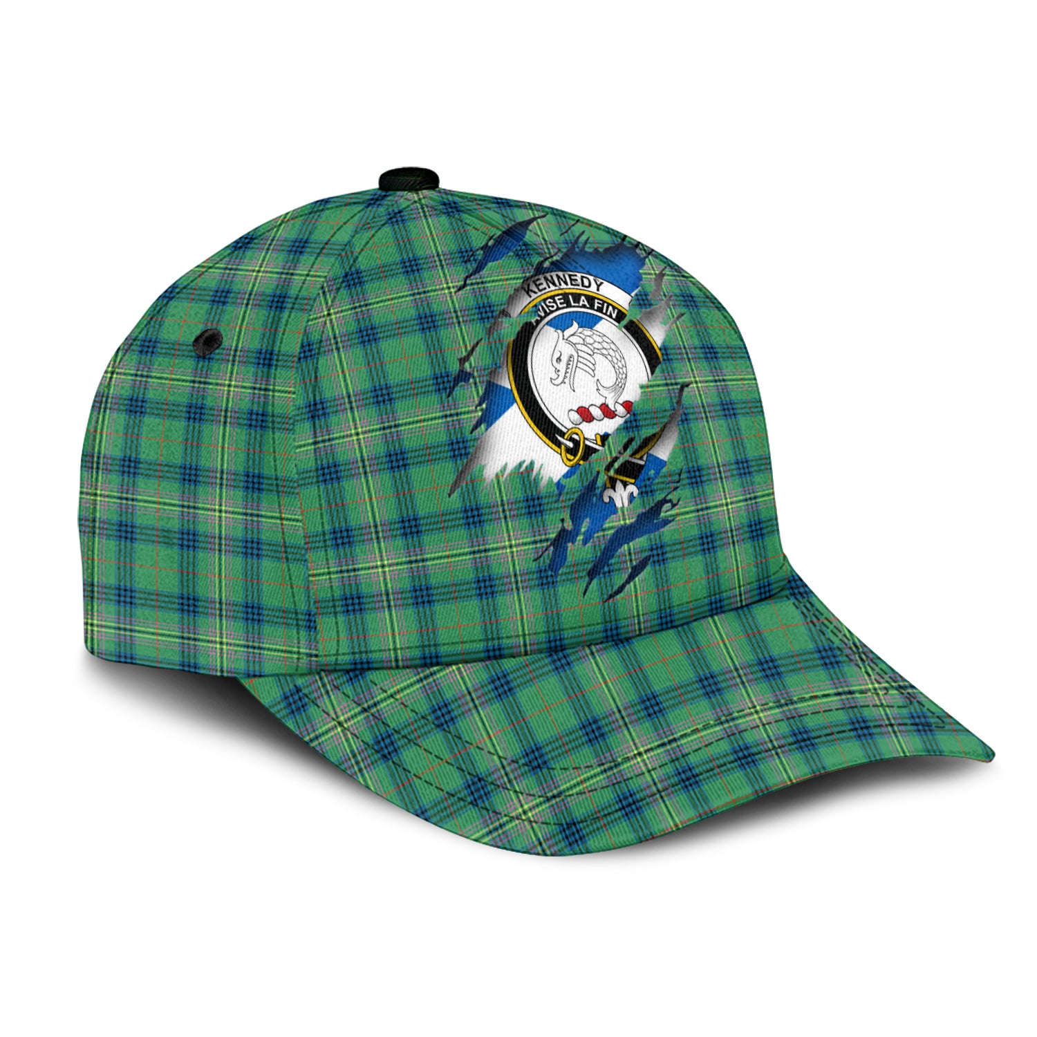 Kennedy Ancient Tartan Plaid Cap, Family Crest In Me Style Tartan Baseball Cap TS23 Trucker Hats Custom Hats Gifts For Men & Women