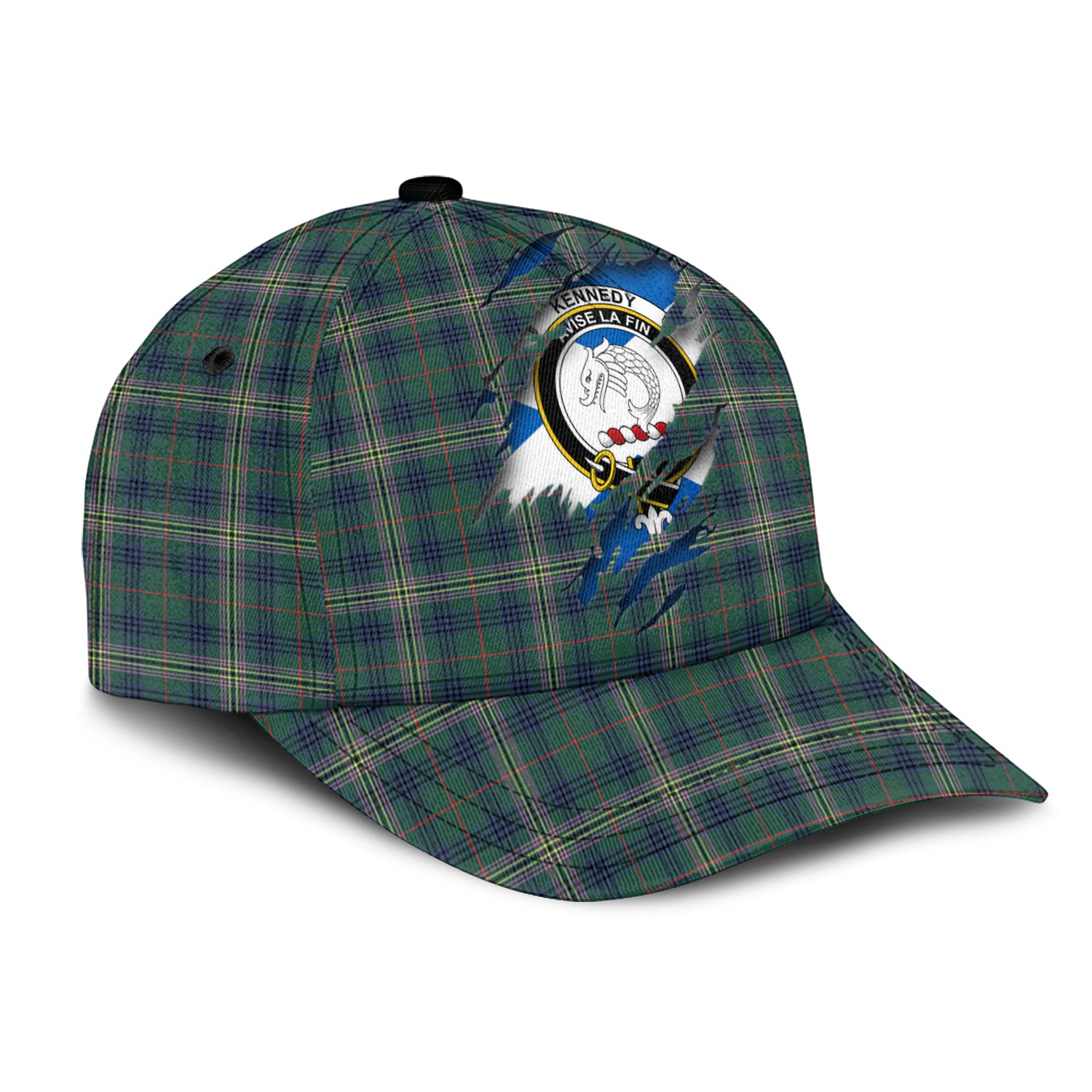 Kennedy Modern Tartan Plaid Cap, Family Crest In Me Style Tartan Baseball Cap TS23 Trucker Hats Custom Hats Gifts For Men & Women