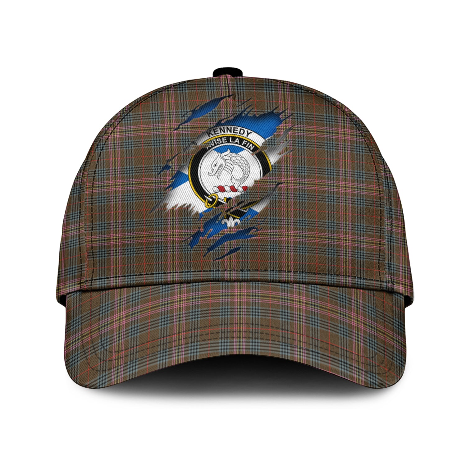 Kennedy Weathered Tartan Plaid Cap, Family Crest In Me Style Tartan Baseball Cap TS23 Trucker Hats Custom Hats Gifts For Men & Women