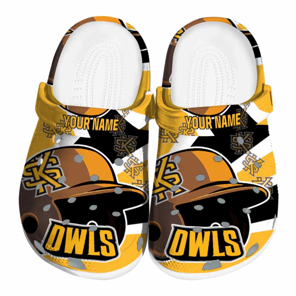 Kennesaw State Owls NCAA Sport Crocs Crocband Clogs Shoes Comfortable For Men Women and Kids