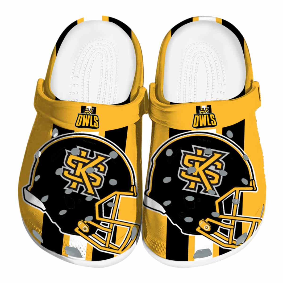 Kennesaw State Owls NCAA Sport Crocs Crocband Clogs Shoes Comfortable For Men Women and Kids