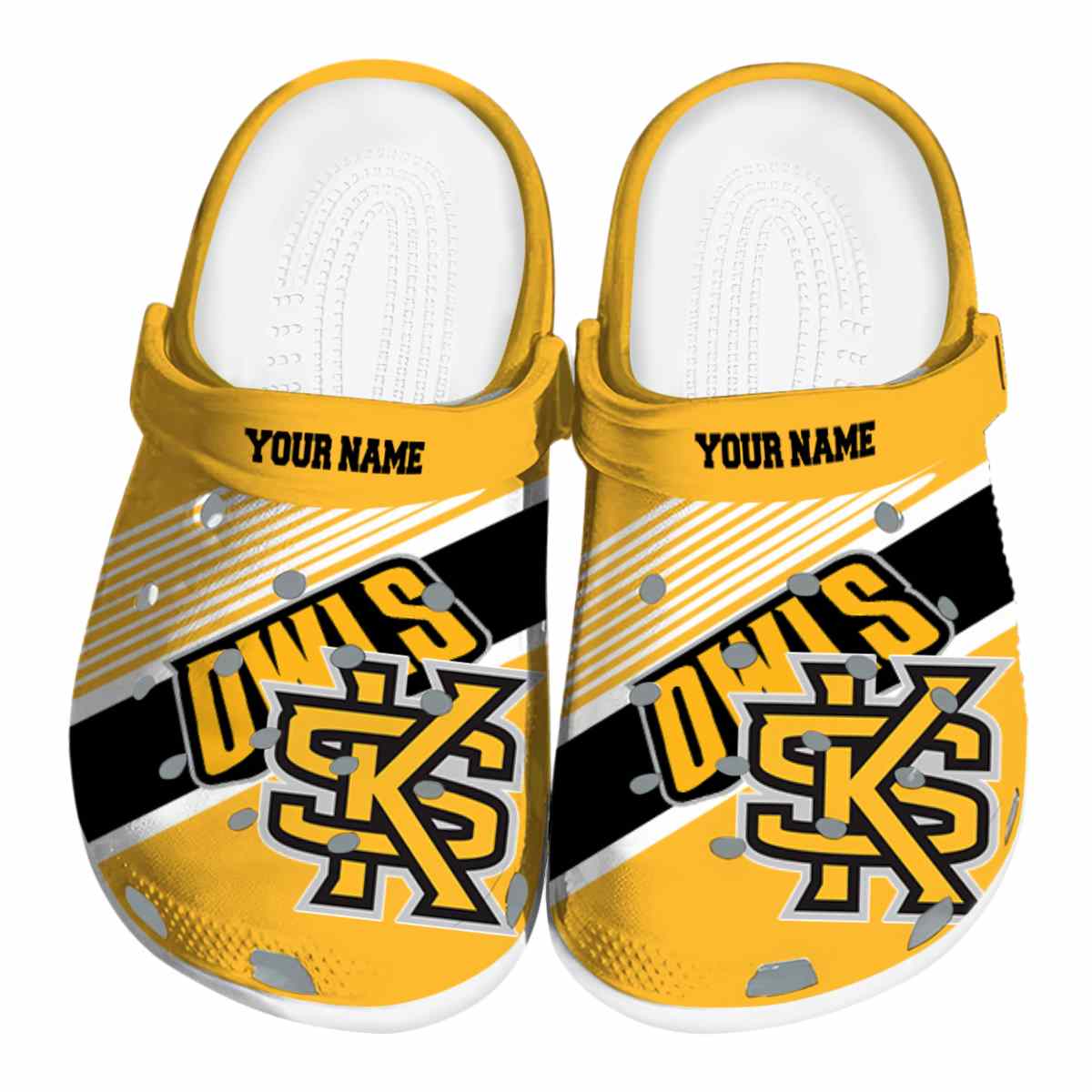 Kennesaw State Owls NCAA Sport Crocs Crocband Clogs Shoes Comfortable For Men Women and Kids