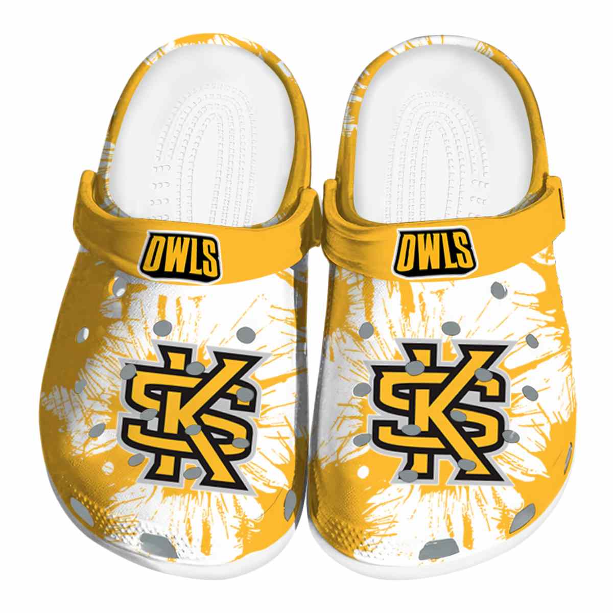 Kennesaw State Owls NCAA Sport Crocs Crocband Clogs Shoes Comfortable For Men Women and Kids