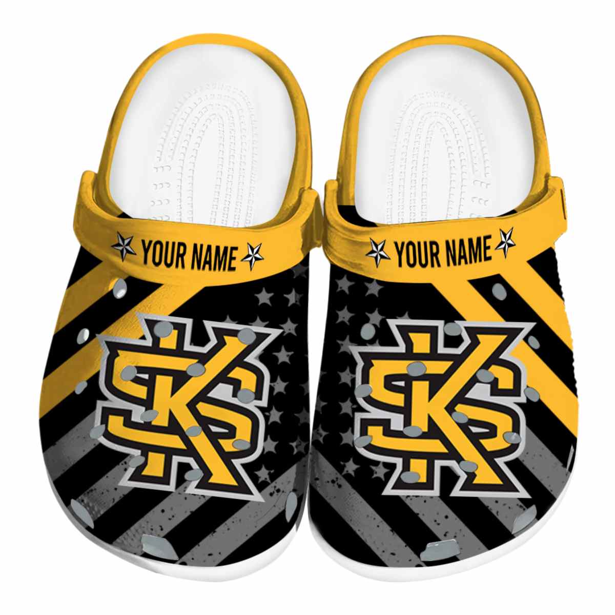 Kennesaw State Owls NCAA Sport Crocs Crocband Clogs Shoes Comfortable For Men Women and Kids