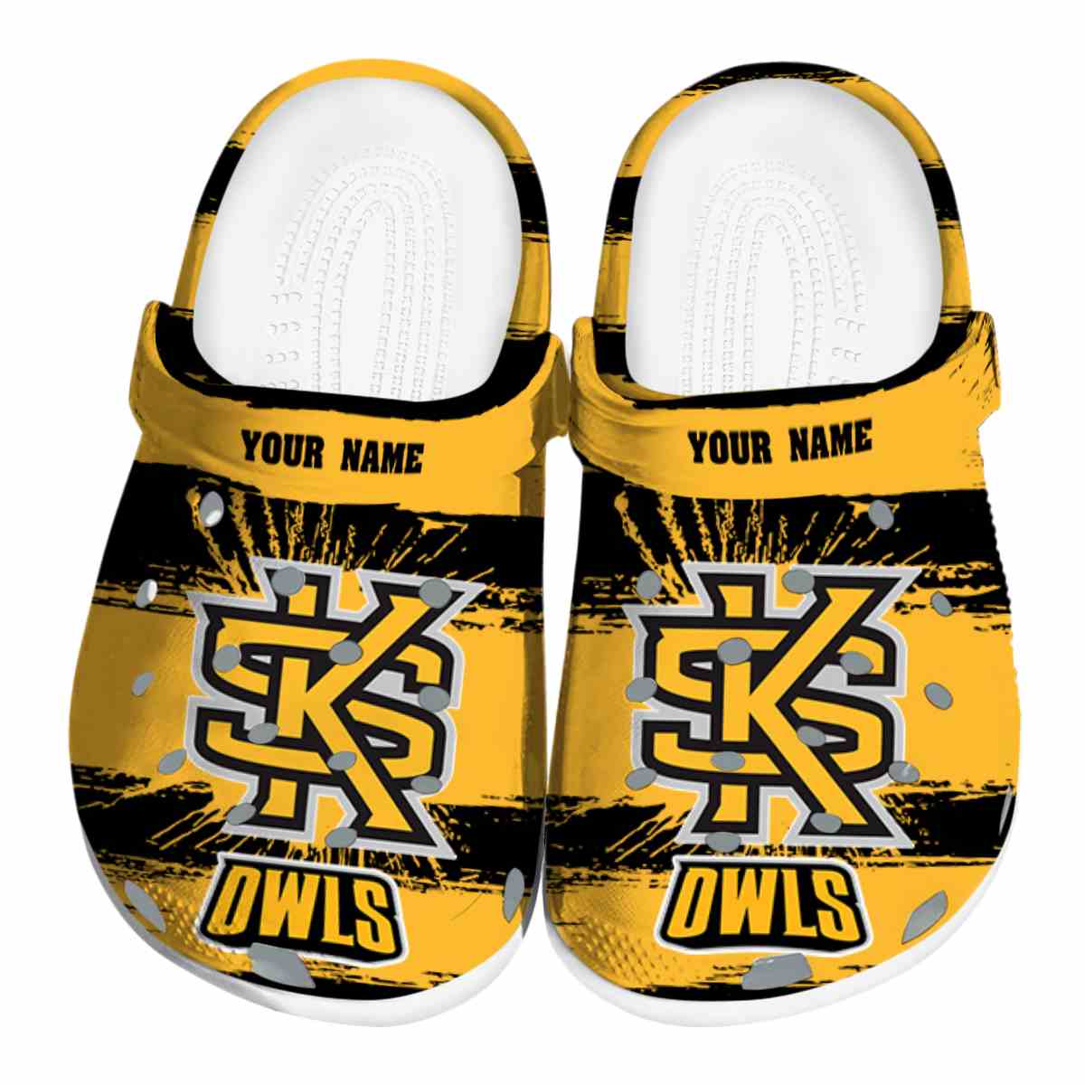 Kennesaw State Owls NCAA Sport Crocs Crocband Clogs Shoes Comfortable For Men Women and Kids