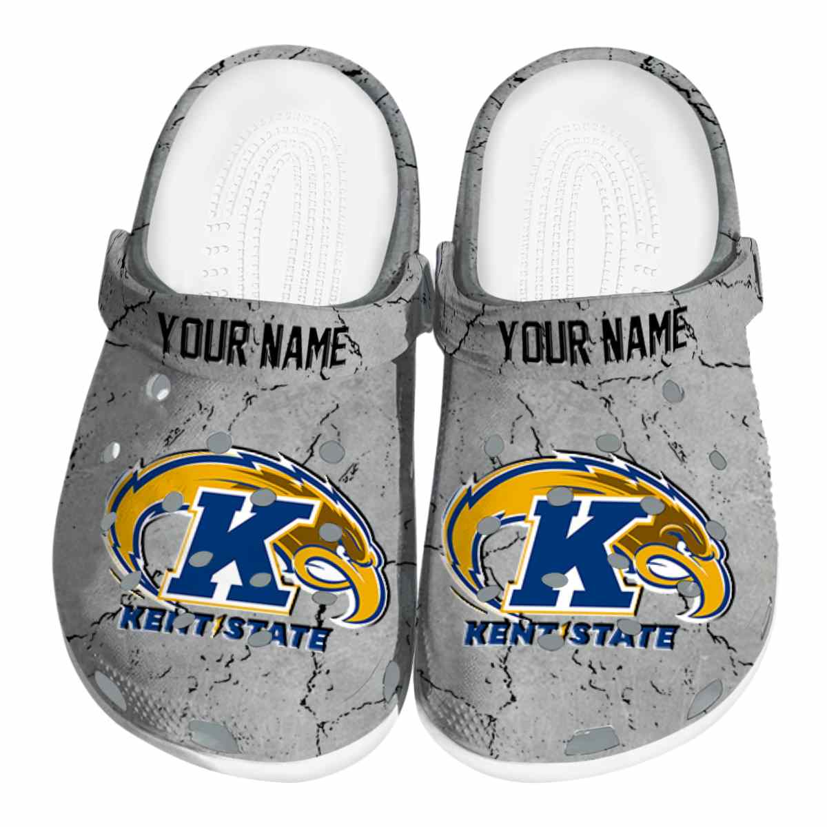 Kent State Golden Flashes NCAA Sport Crocs Crocband Clogs Shoes Comfortable For Men Women and Kids
