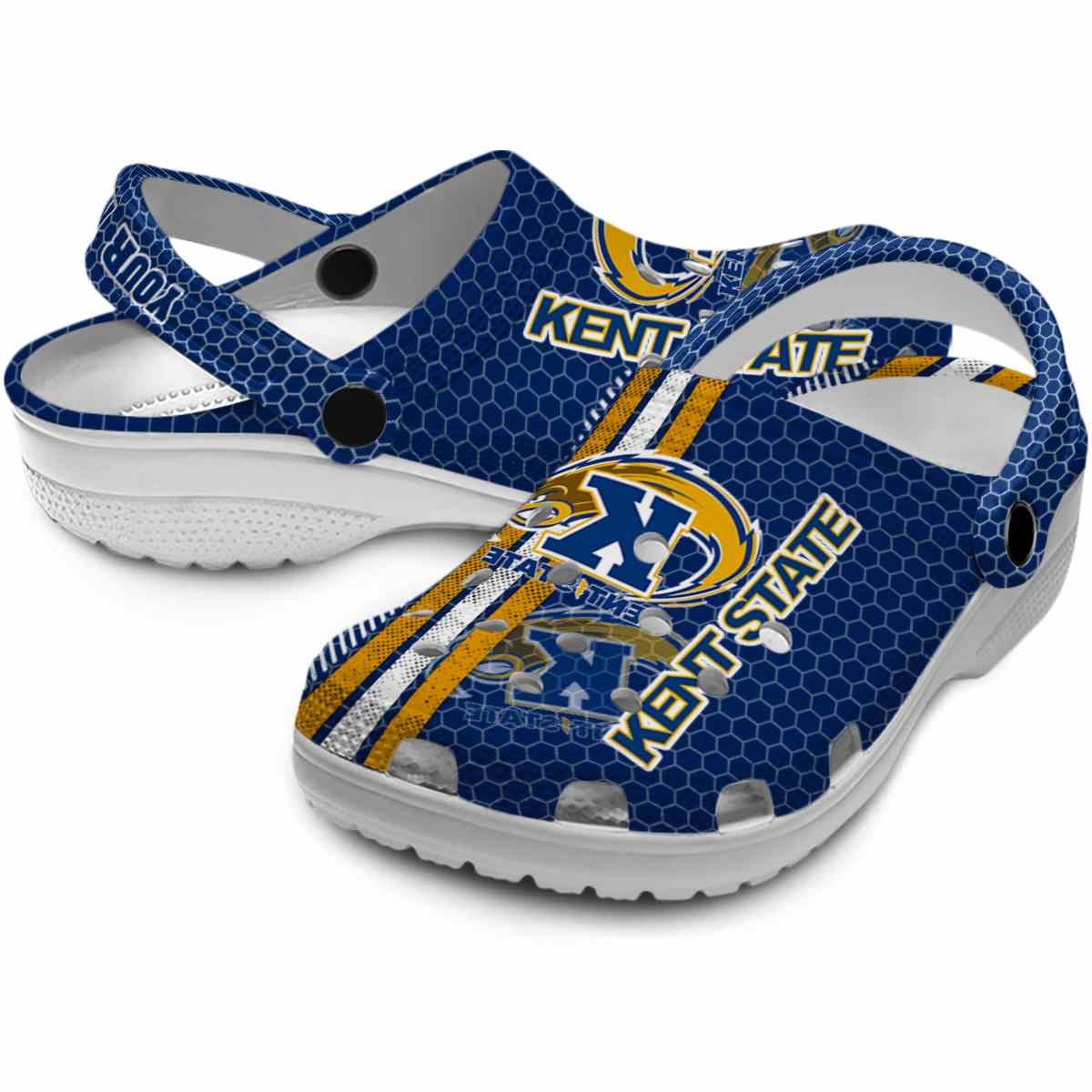 Kent State Golden Flashes NCAA Sport Crocs Crocband Clogs Shoes Comfortable For Men Women and Kids - Image 3